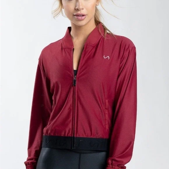 TLF mesh maroon Maddox Jacket medium zip up lightweight athletic casual - Picture 8 of 11